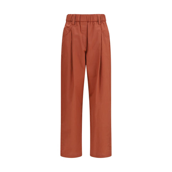 Brunello Cucinelli 100% Cotton trousers in orange