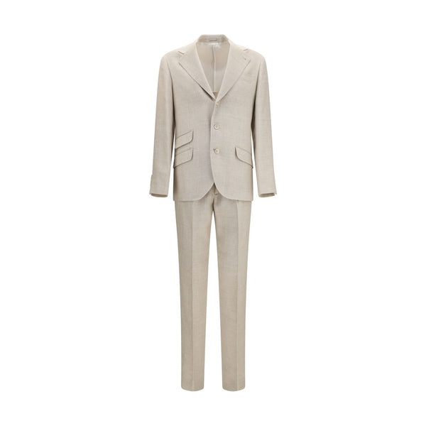 Brunello Cucinelli 49% Silk pant suit in beige