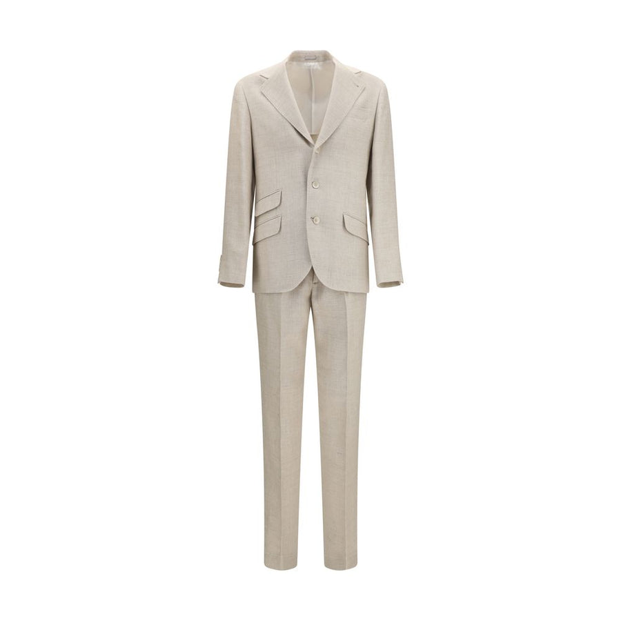 Brunello Cucinelli 49% Silk pant suit in beige