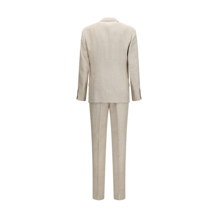 Brunello Cucinelli 49% Silk pant suit in beige — view 2