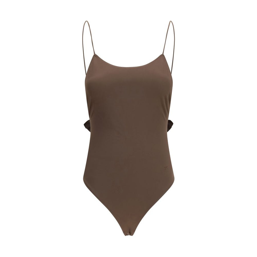 Jacquemus 78% Polyamide swimsuit in brown