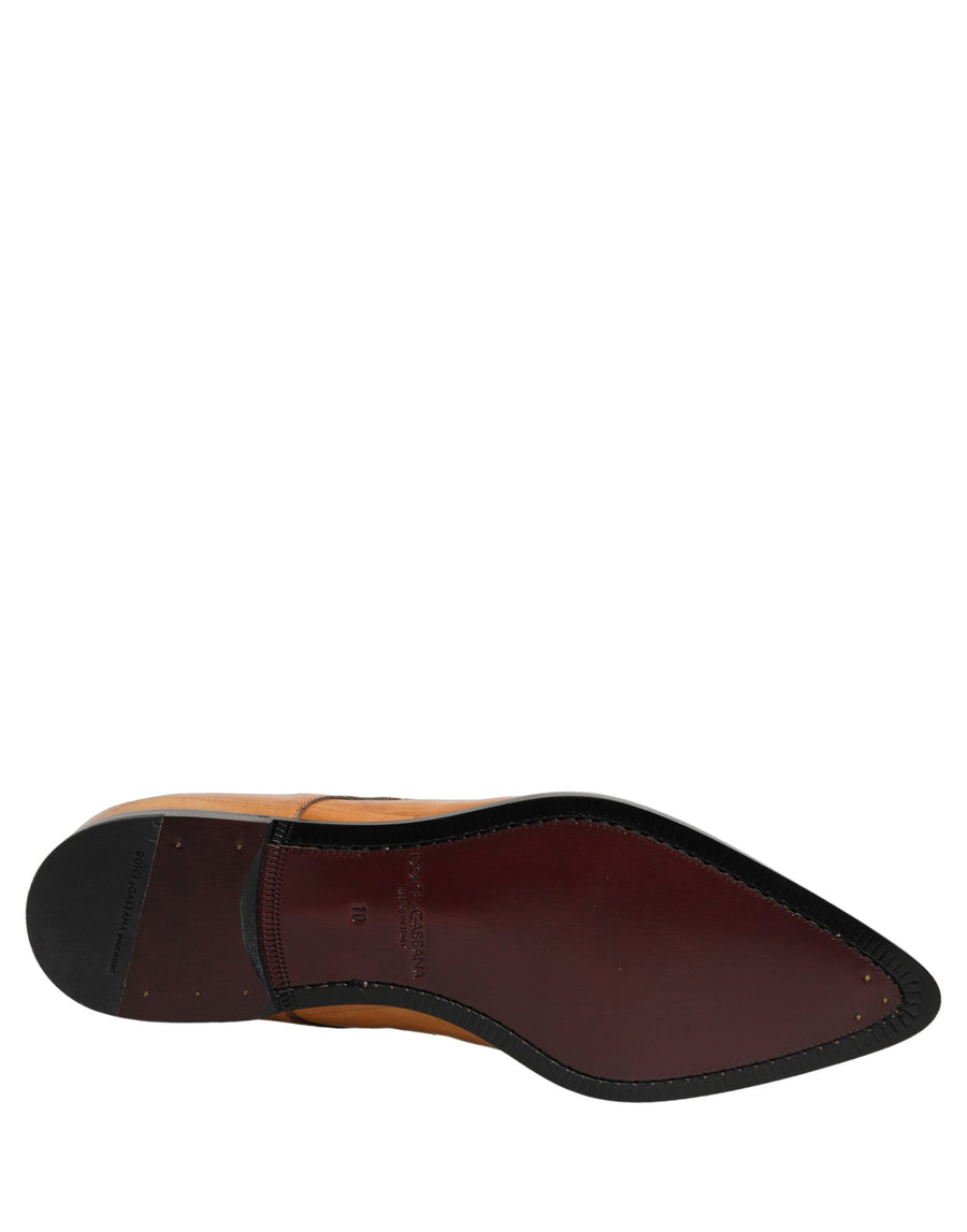Dolce & Gabbana 100% Eel Leather; Lining: 3% Silk derby shoe in brown