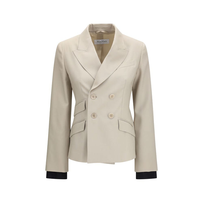 Max Mara 71% Merino Wool blazer in beige