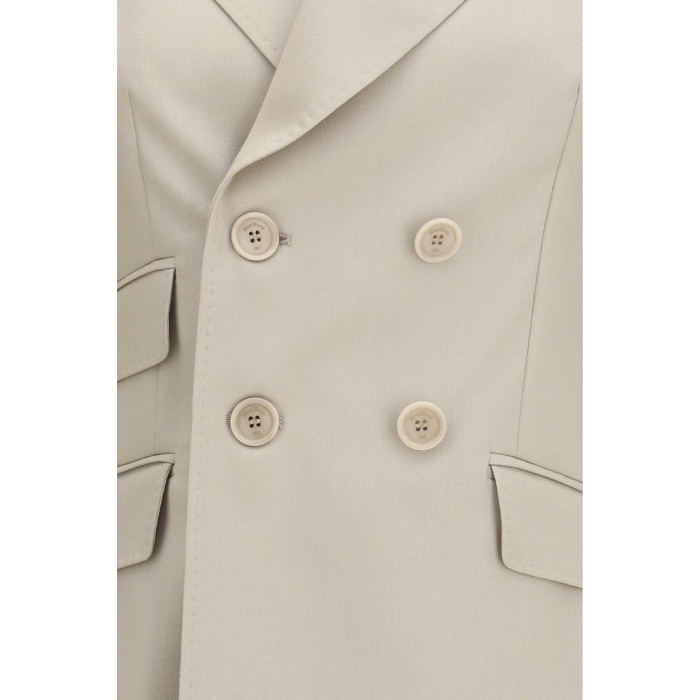 Max Mara 71% Merino Wool blazer in beige — view 3