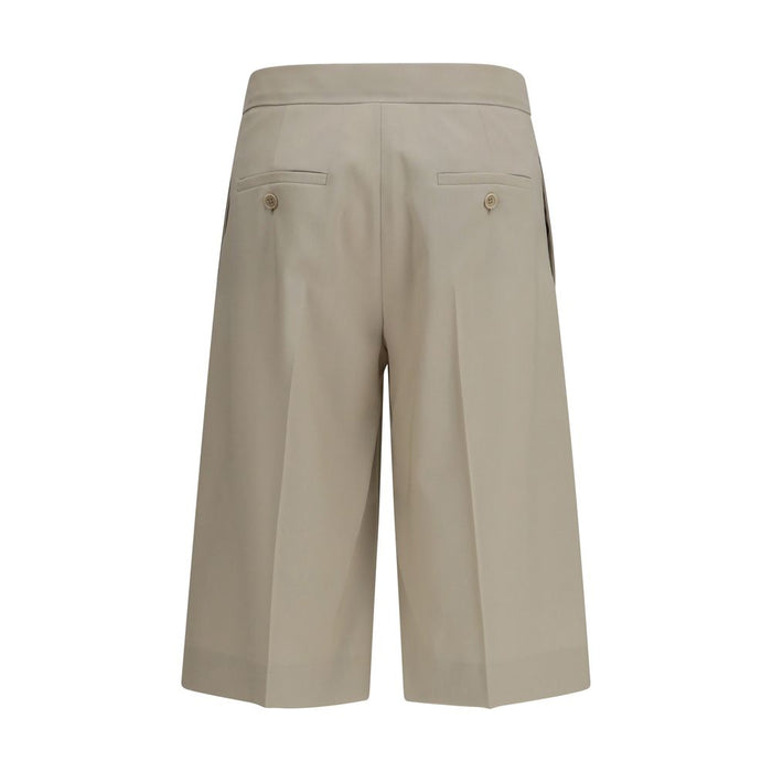 Max Mara 71% Fleece Wool Ovis Aries bermuda shorts in beige — view 2