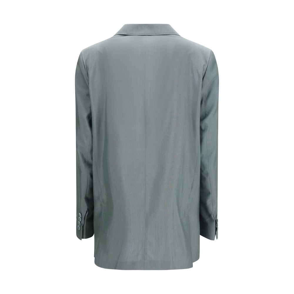 Max Mara 75% Merino Wool blazer in gray — view 2