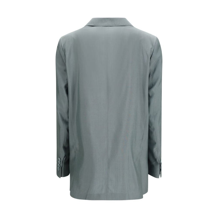 Max Mara 75% Merino Wool blazer in gray — view 2