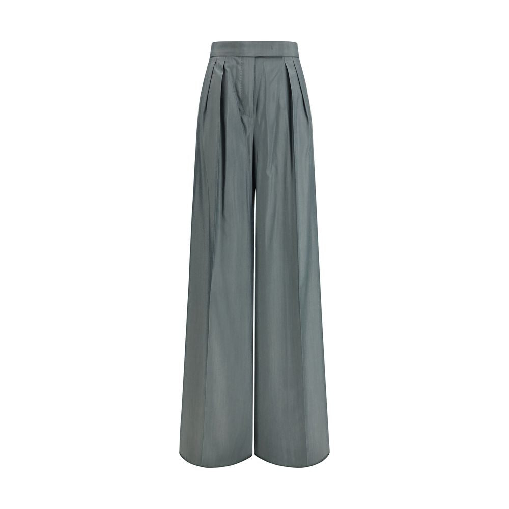 Max Mara 75% Fleece Wool Ovis Aries trousers in gray