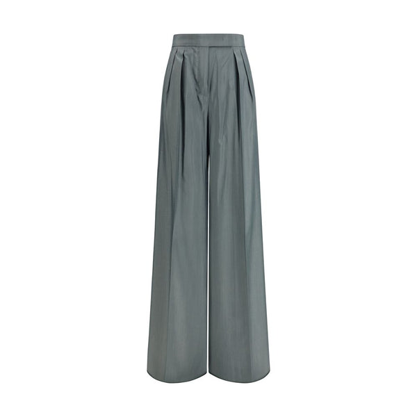 Max Mara 75% Fleece Wool Ovis Aries trousers in gray