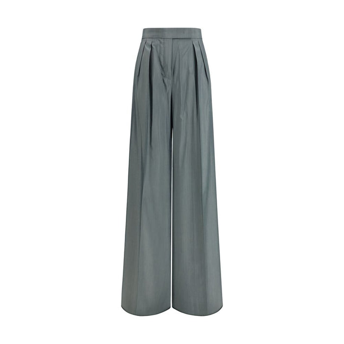 Max Mara 75% Fleece Wool Ovis Aries trousers in gray
