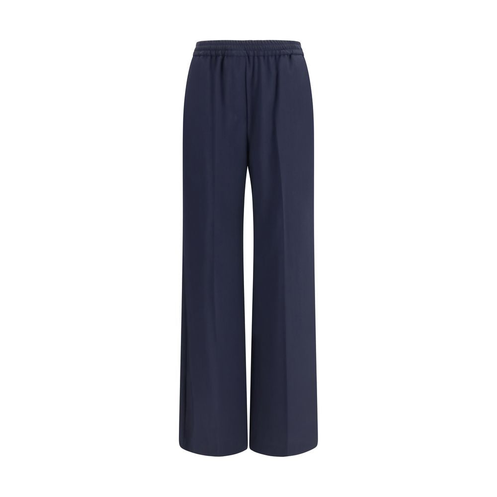 Max Mara 100% Fleece Wool Ovis Aries trousers in navy