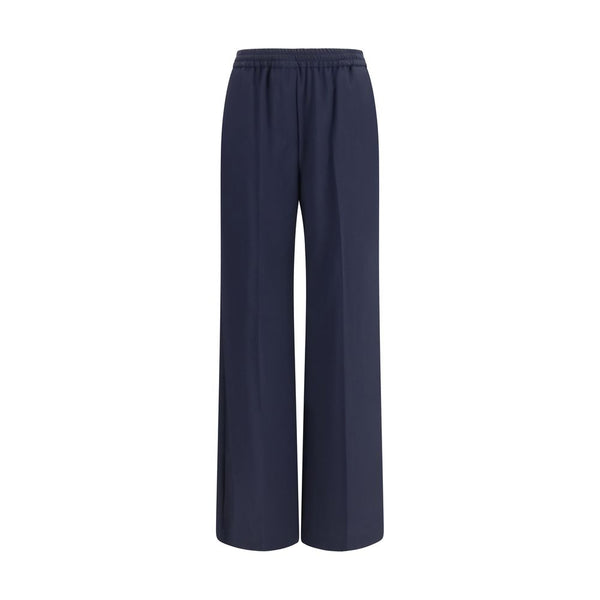 Max Mara 100% Fleece Wool Ovis Aries trousers in navy