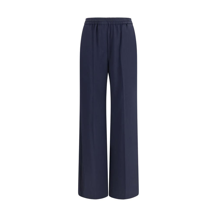 Max Mara 100% Fleece Wool Ovis Aries trousers in navy