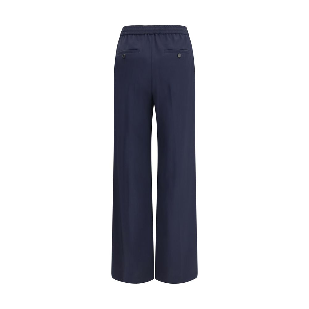 Max Mara 100% Fleece Wool Ovis Aries trousers in navy — view 2