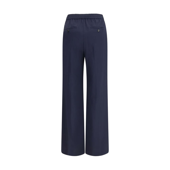 Max Mara 100% Fleece Wool Ovis Aries trousers in navy — view 2