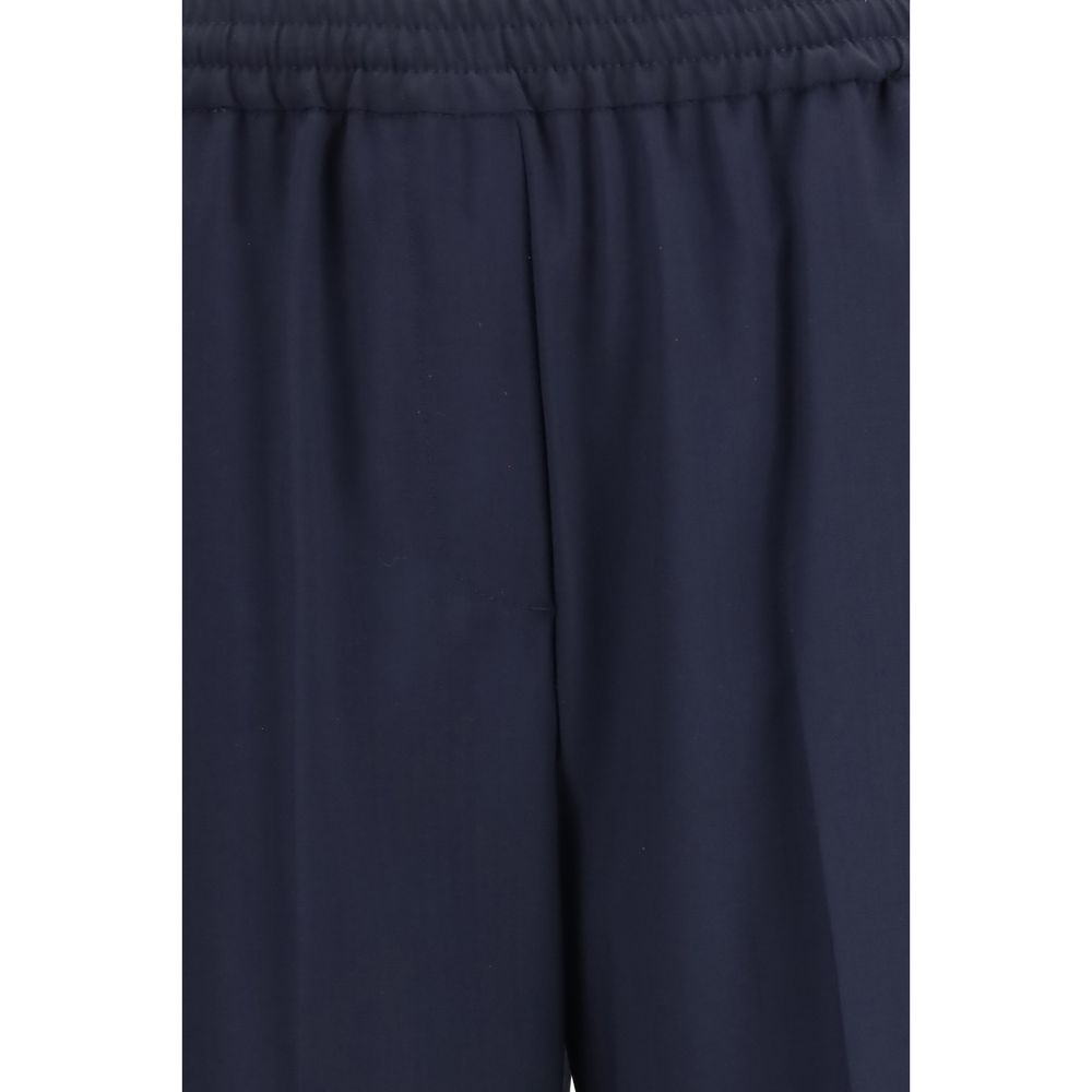 Max Mara 100% Fleece Wool Ovis Aries trousers in navy — view 3