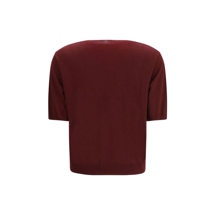 Max Mara 80% Wool Ovis Aries t-shirt in red — view 2
