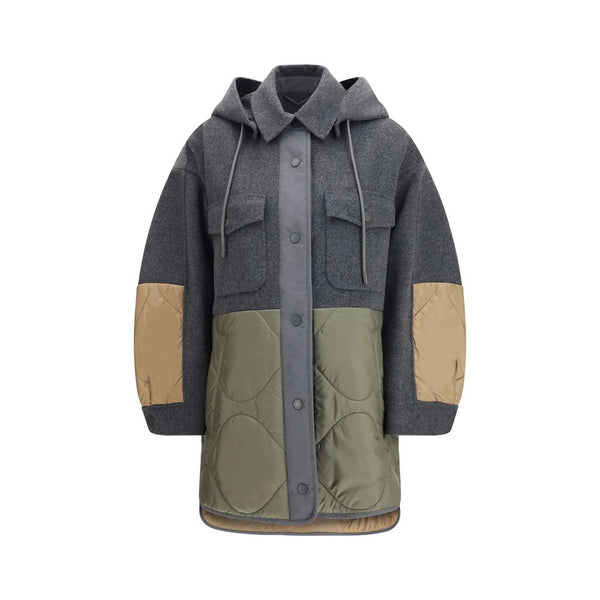 Max Mara 90% Fleece Wool Ovis Aries coat in gray