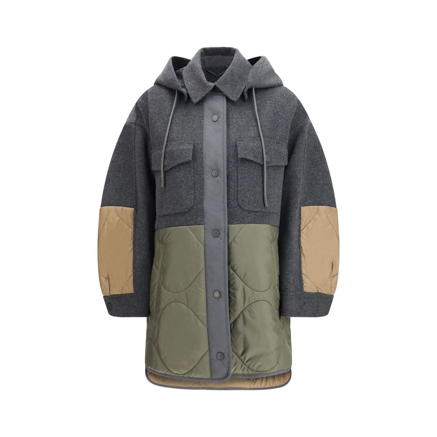 Max Mara 90% Fleece Wool Ovis Aries coat in gray