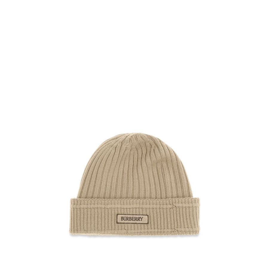Burberry BU8103341A2021BB 100% Merino Wool Ovis Aries beanie in beige