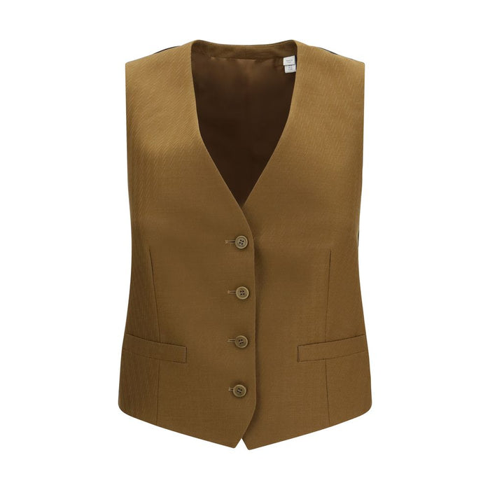 Burberry 77% Wool Ovis Aries vest in brown