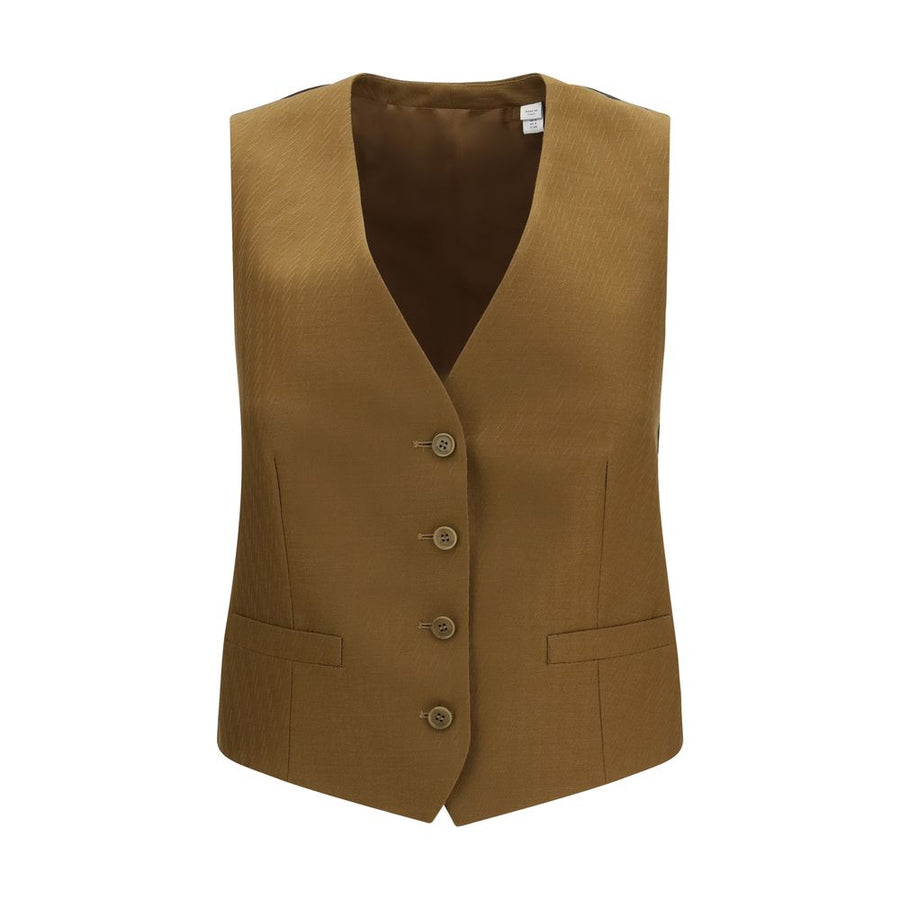 Burberry 77% Wool Ovis Aries vest in brown