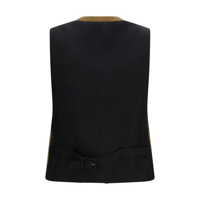 Burberry 77% Wool Ovis Aries vest in brown — view 2