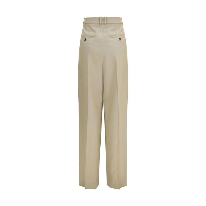 Saint Laurent 92% Fleece Wool Ovis Aries trousers in beige — view 2