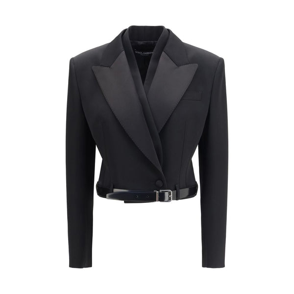 Dolce & Gabbana 90% Fleece Wool Ovis Aries blazer in black