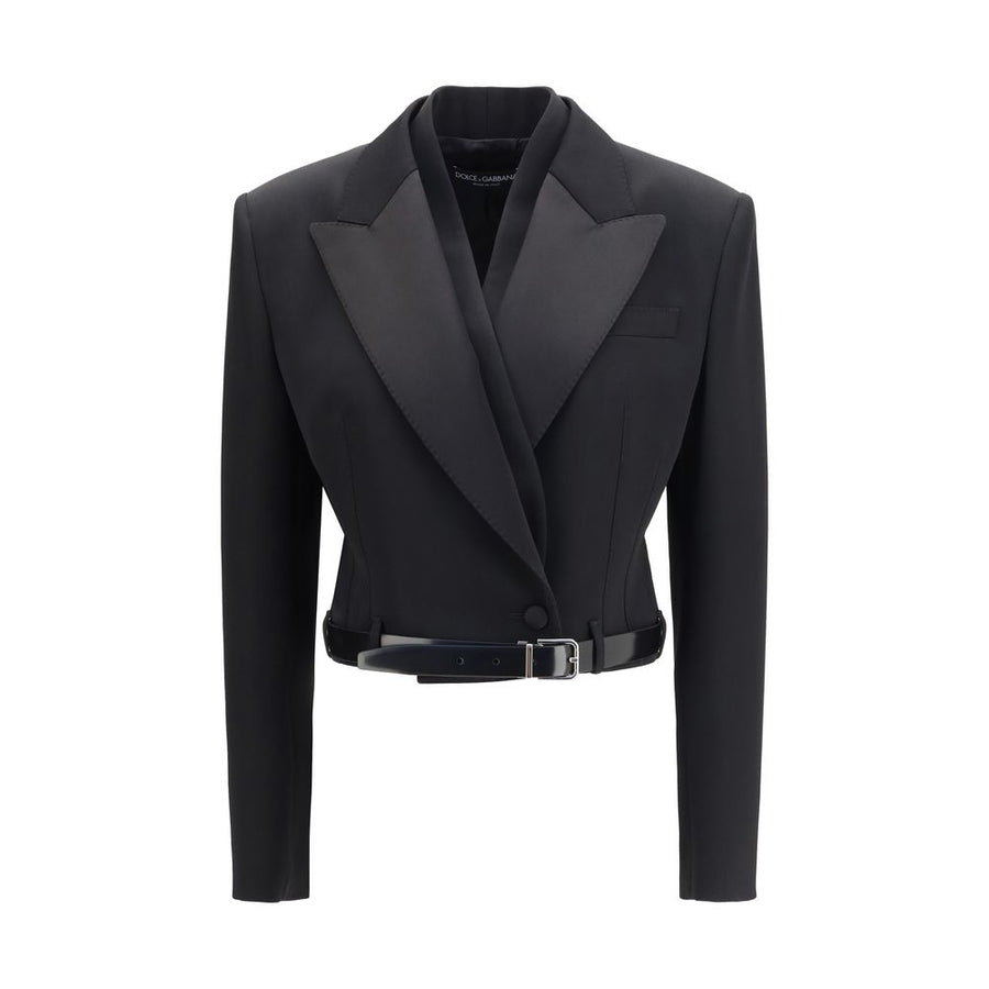 Dolce & Gabbana 90% Fleece Wool Ovis Aries blazer in black