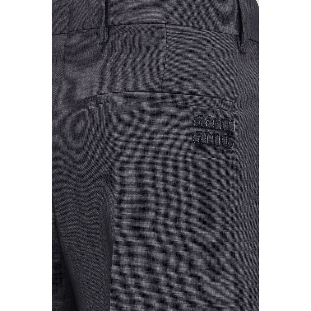 Miu Miu 40% Wool Ovis Aries trousers in gray — view 3
