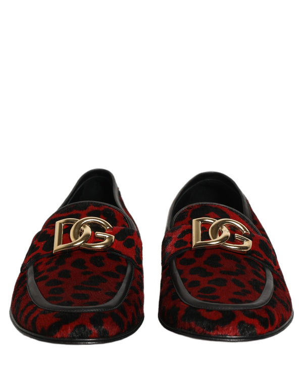 Dolce & Gabbana 80% Calf Fur 20% Calf loafer in red