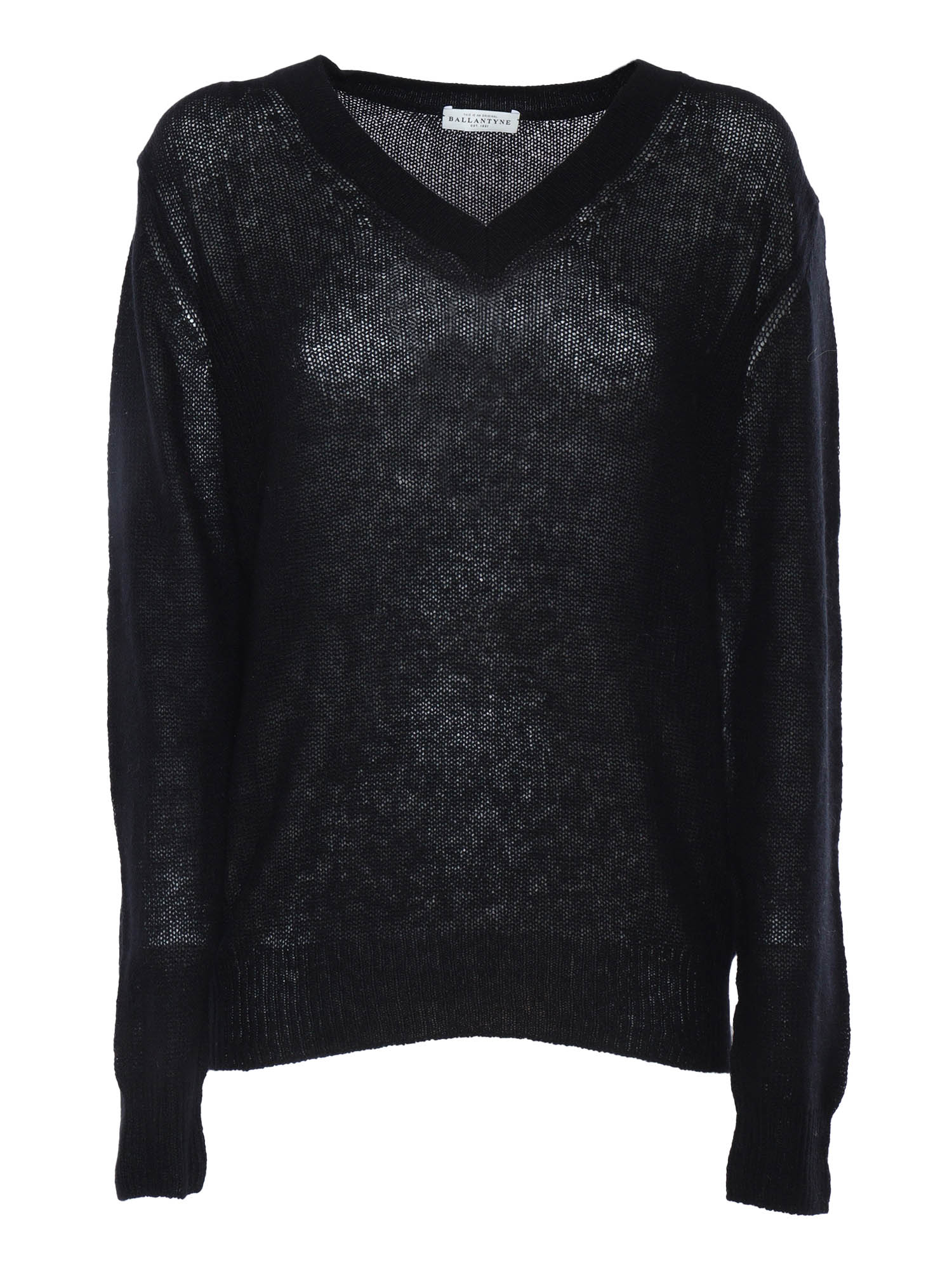V Neck Pullover Black Cashmere