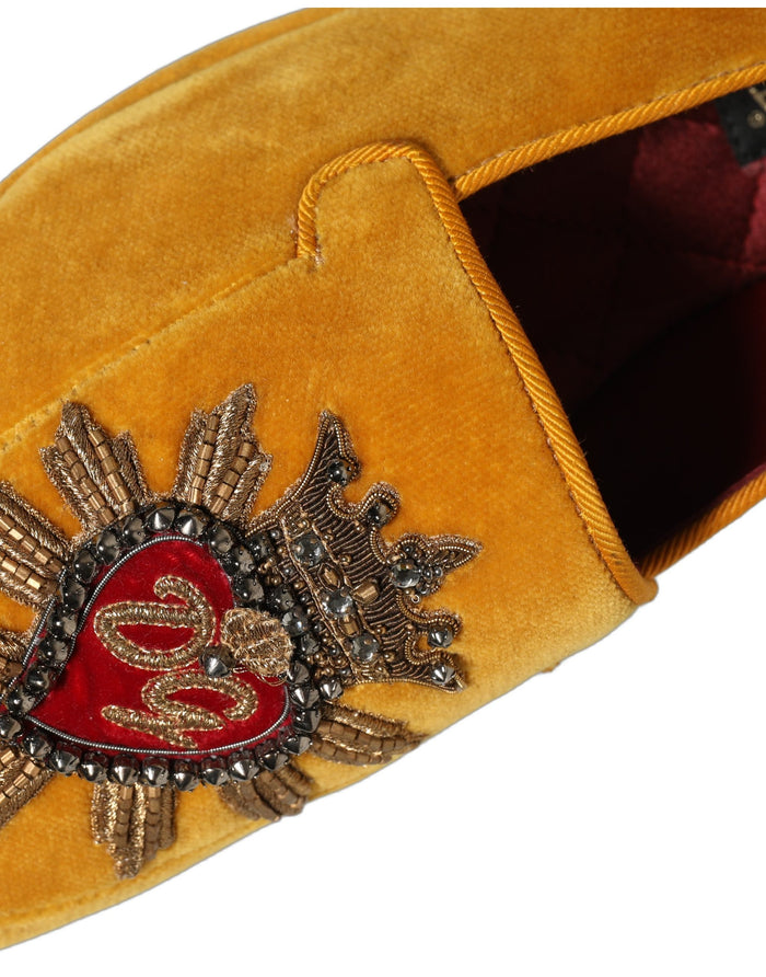 Dolce & Gabbana Leather flat in yellow — view 2
