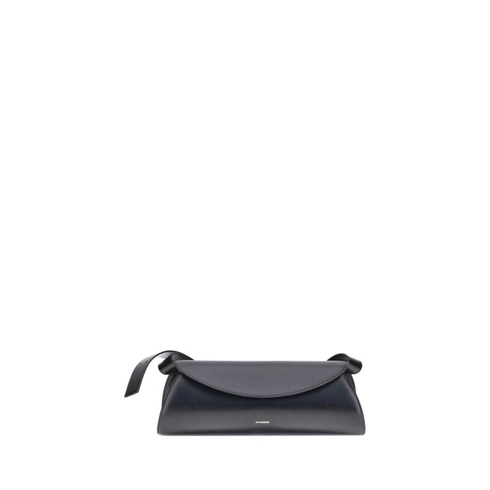 Jil Sander 100% Calf Leather Bos Taurus shoulder bag in black