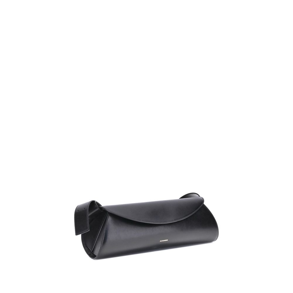 Jil Sander 100% Calf Leather Bos Taurus shoulder bag in black — view 2