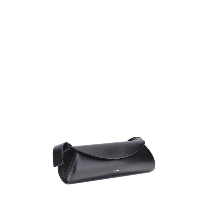 Jil Sander 100% Calf Leather Bos Taurus shoulder bag in black — view 2