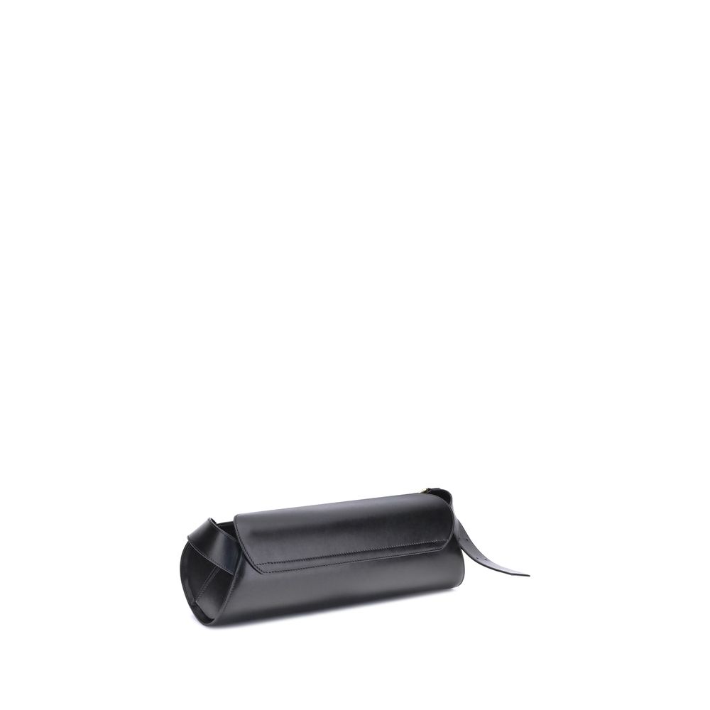 Jil Sander 100% Calf Leather Bos Taurus shoulder bag in black — view 3