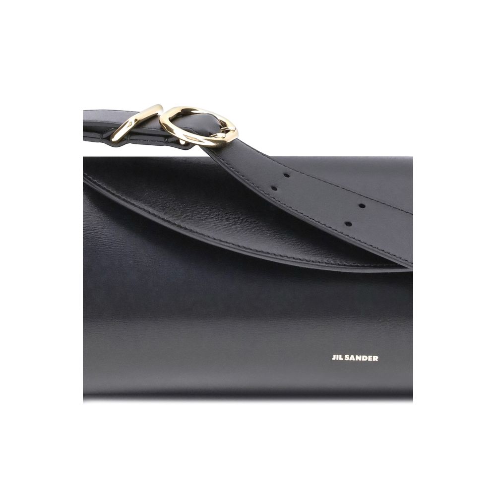 Jil Sander 100% Calf Leather Bos Taurus shoulder bag in black — view 4