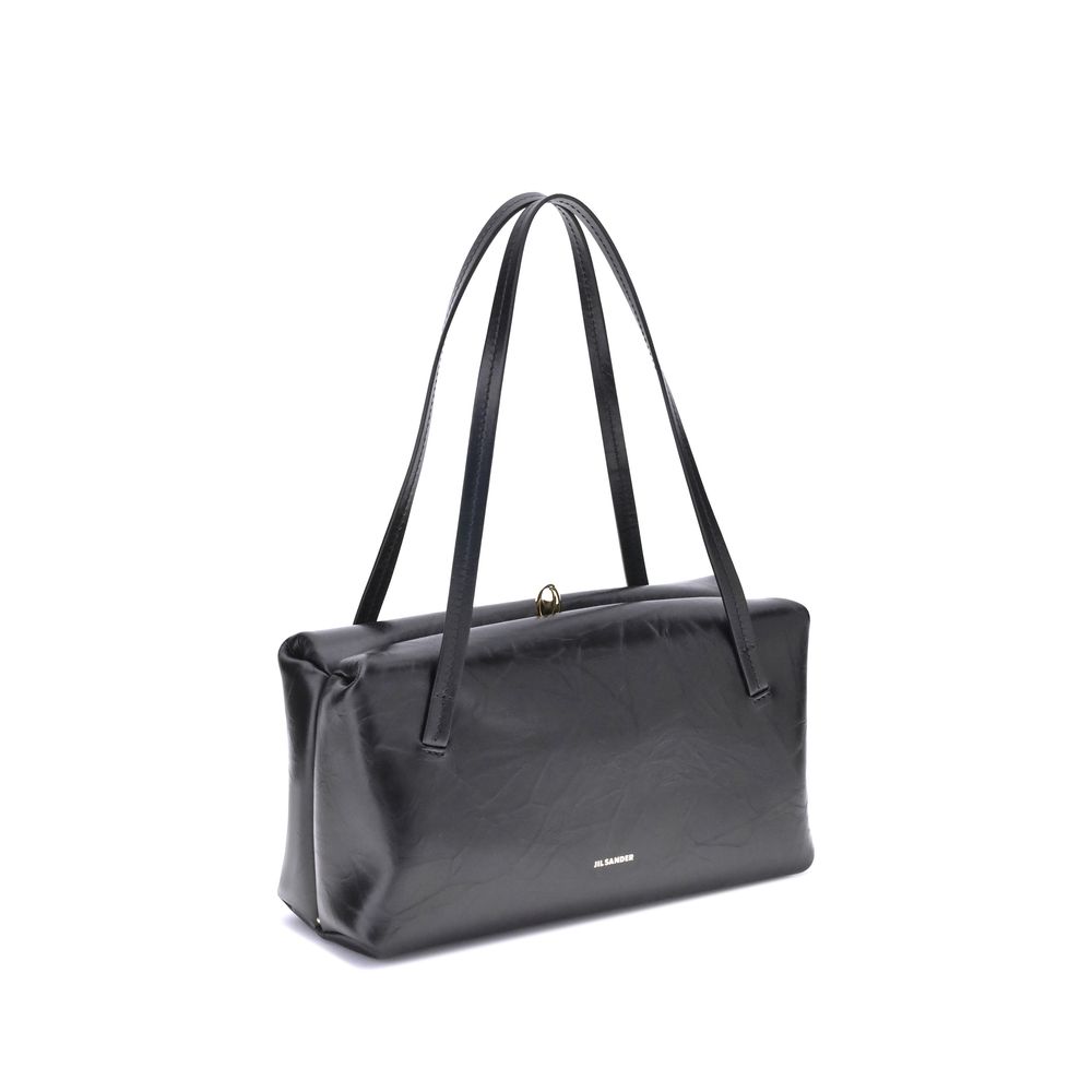 Jil Sander 100% Calf Leather Bos Taurus shoulder bag in black — view 2