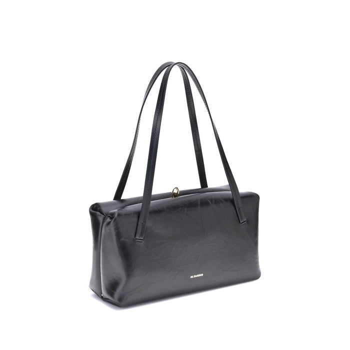Jil Sander 100% Calf Leather Bos Taurus shoulder bag in black — view 2