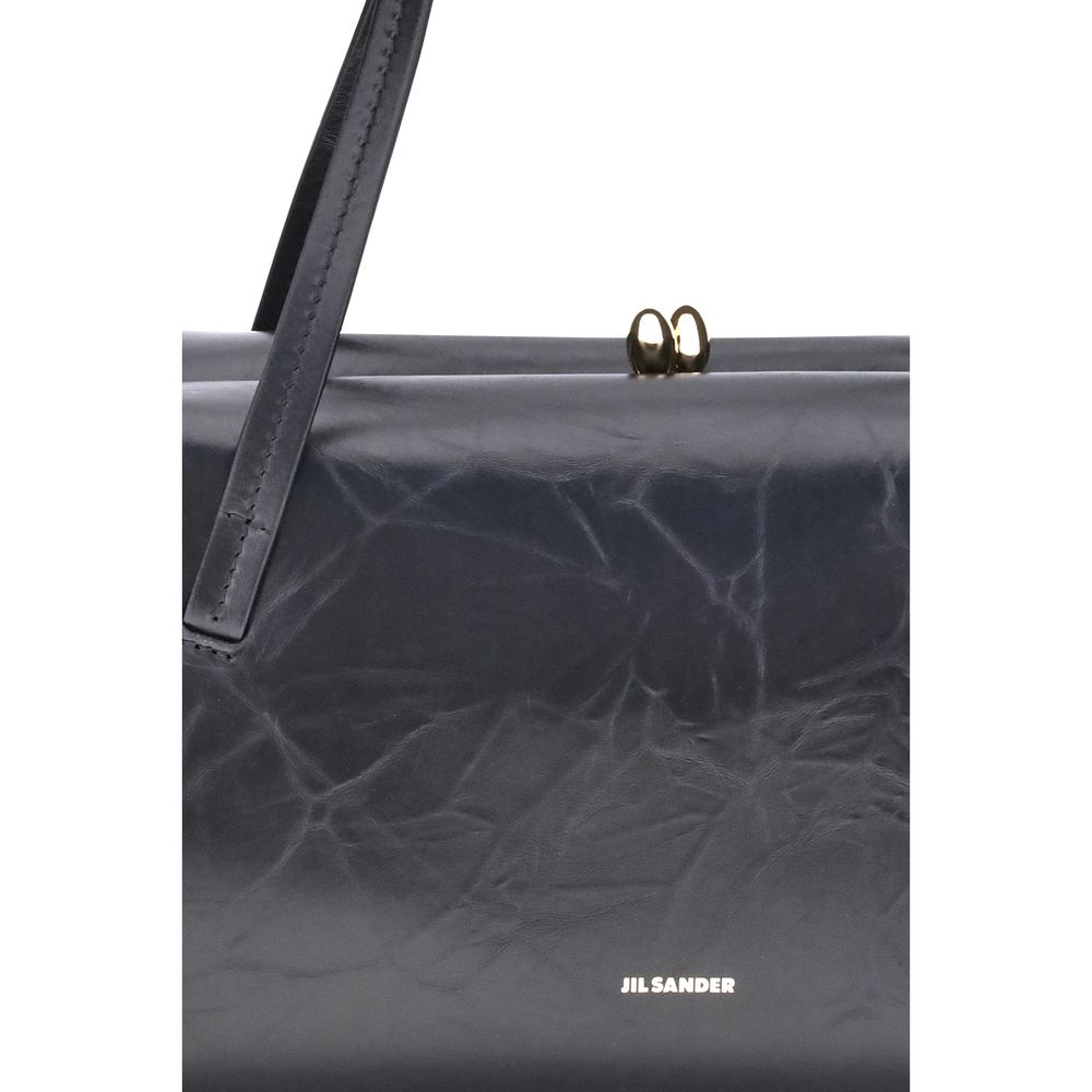 Jil Sander 100% Calf Leather Bos Taurus shoulder bag in black — view 4