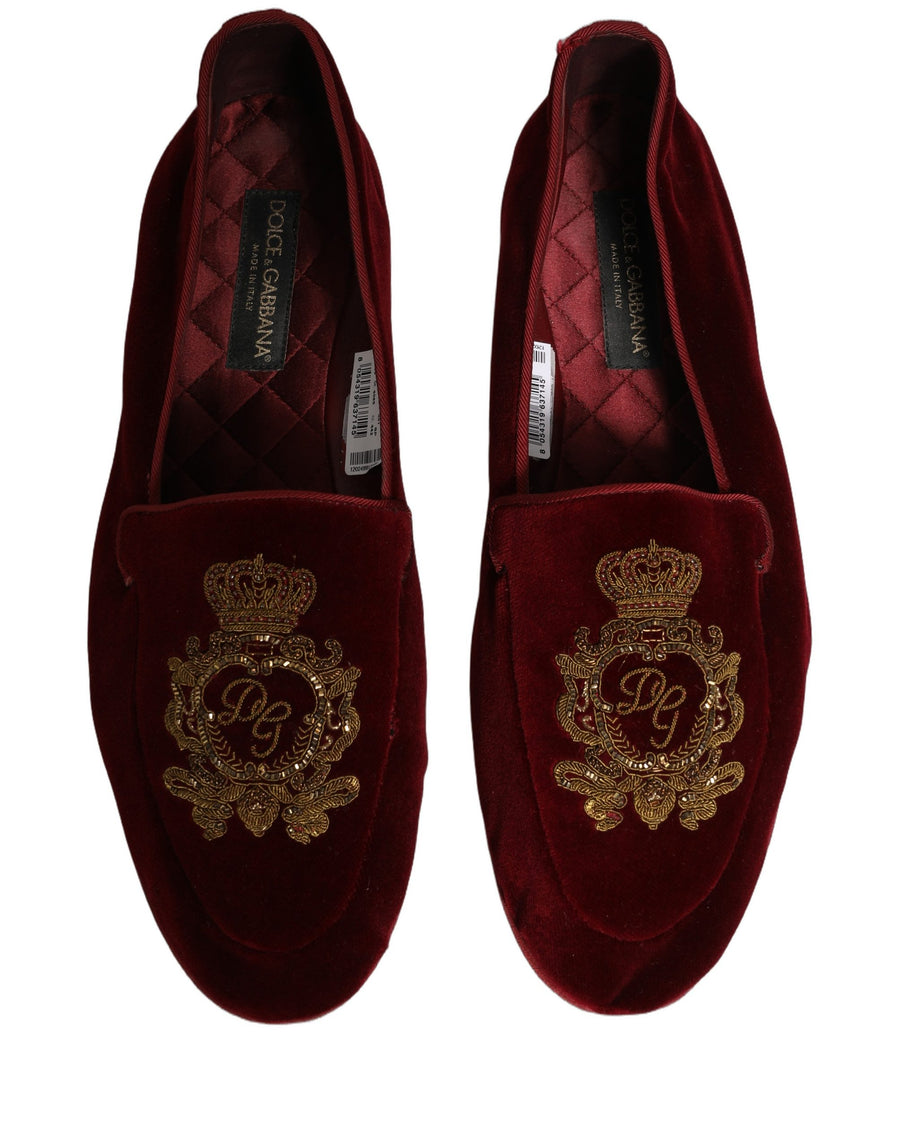 Dolce & Gabbana Velvet upper loafer in maroon