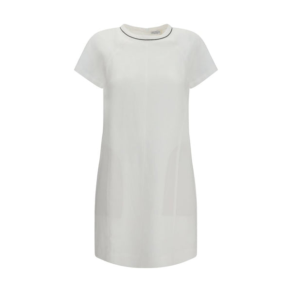 Brunello Cucinelli 72% Viscose dress in white