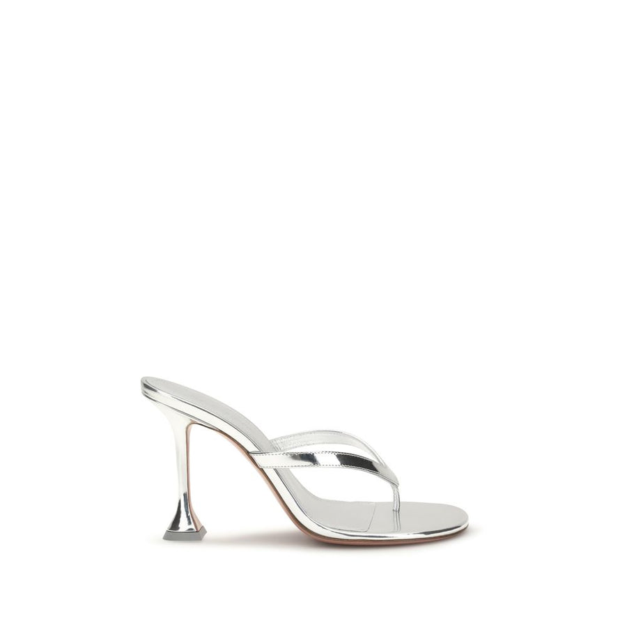 Amina Muaddi 100% Calf Leather Bos Taurus sandals in silver