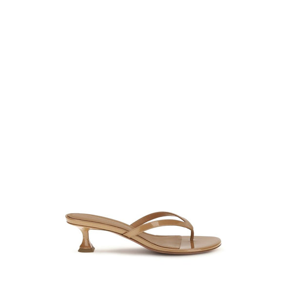 Amina Muaddi 100% Calf Leather Bos Taurus sandals in beige