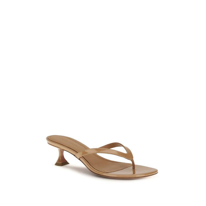 Amina Muaddi 100% Calf Leather Bos Taurus sandals in beige — view 2