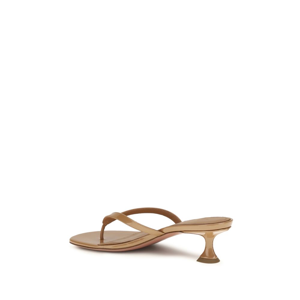 Amina Muaddi 100% Calf Leather Bos Taurus sandals in beige — view 3
