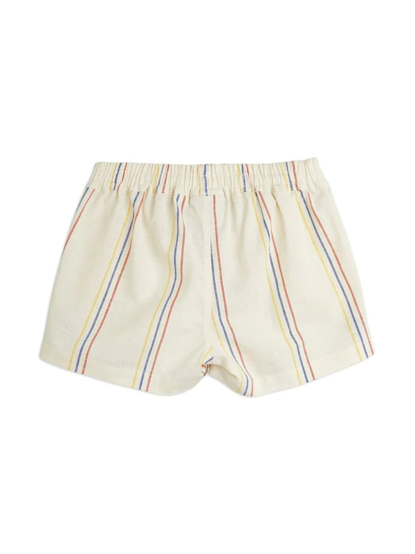 Woven Stripe Y-D Shorts White Organic Cotton