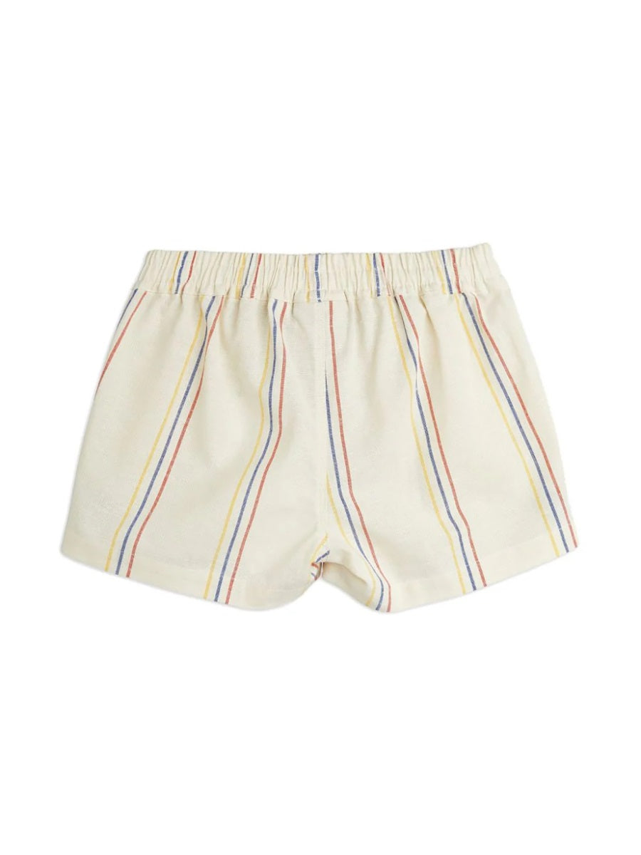 Woven Stripe Y-D Shorts White Organic Cotton